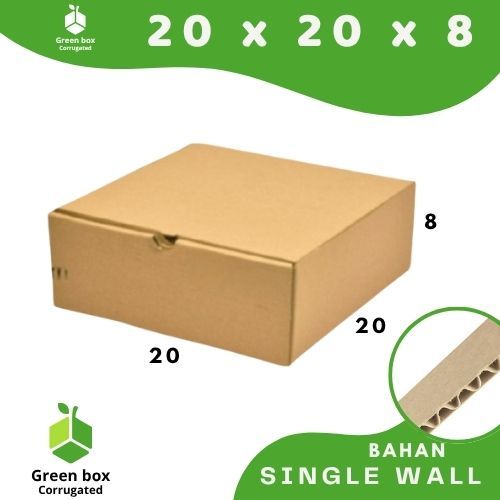 Kardus 20x20x8 LD Kardus Pizza Box Gelang lipatan depan Dus Hampers Kotak Kemasan Box Aksesoris Kart