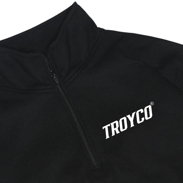 Troy Company Sweater Crewneck Half Zipper Black Basic - Half Zip Pria Hitam HZ 2528