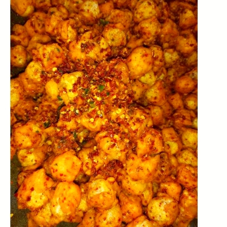 1KG siomay mini kering kriuk seblak siomay/somay mini/sebring siomay pedas Siomay Kering Pedas Gurih