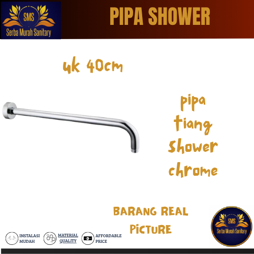 Pipa Shower / arm shower / pipa tiang shower 40 cm kualitas