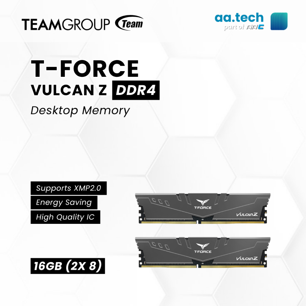 TEAM T-FORCE VULCAN Z RAM LONGDIMM DDR4 16GB (8GBX2) 3200MHZ GRAY