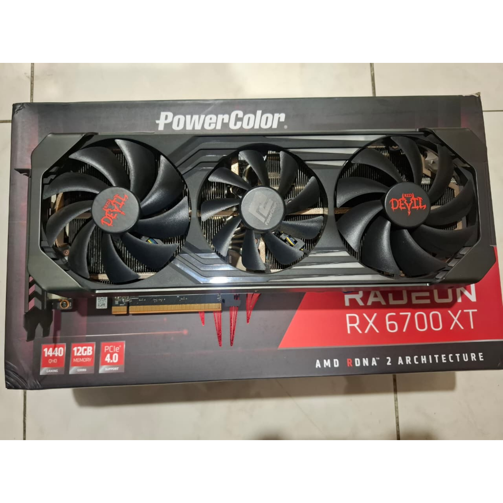 VGA AMD POWERCOLOR  RX 6700XT / RX 6700 XT RED DEVIL 12GB GDDR6 192 BIT / 2ND BOX