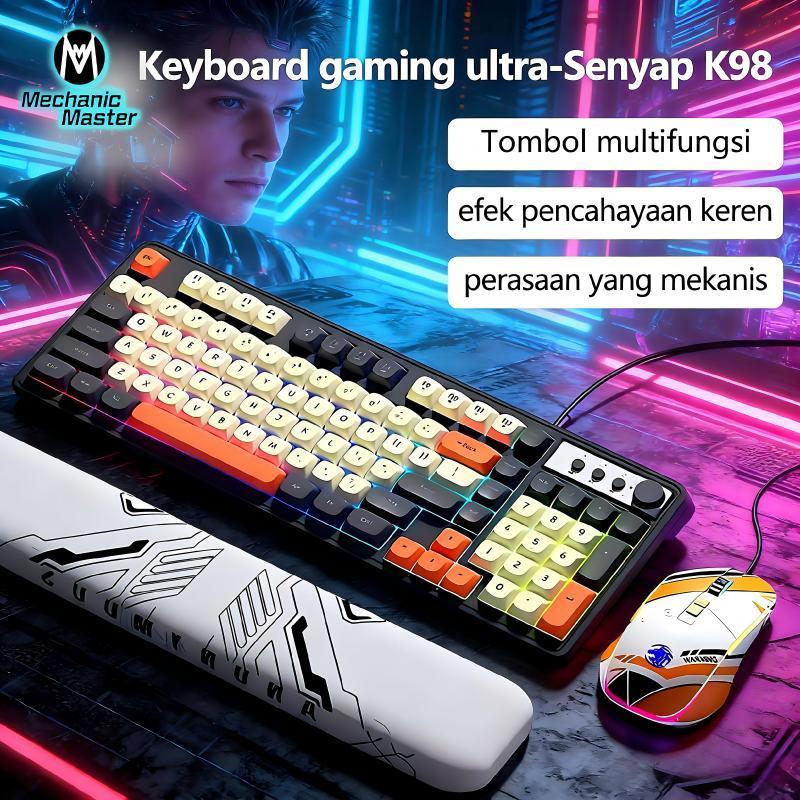 Mechanic Master K98 Keyboard Gaming  cocok di pakai untuk Gaming Kantor Bisnis Komputer PC laptop da