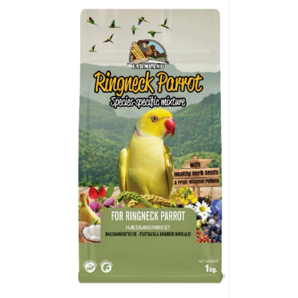 FarmLand Ring Neck Parrots Food 1kg Pakan burung Mix seeds Fruits Indian RingNeck Alexandrin Betet C
