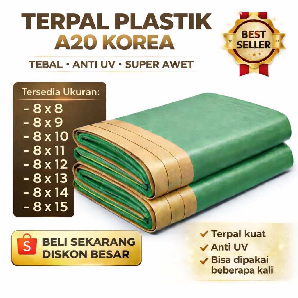 Terpal Korea A20 8x8 8x9 8x10 8x11 8x12 8x13 8x14 8x15 10x10  terpal plastik terpal truk terpal fuso