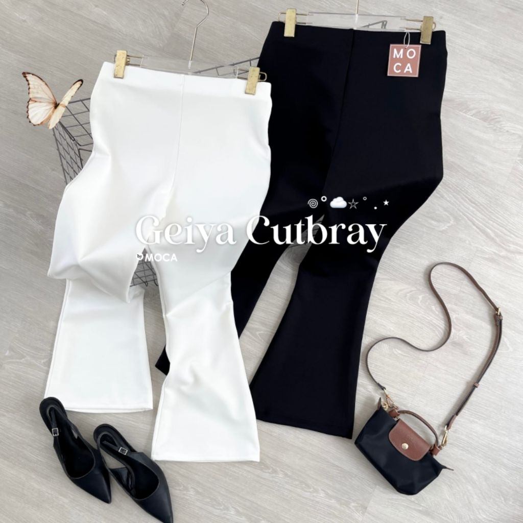 Geiya Pants by Moca Kotak / Celana Panjang Cutbray Basic Scuba Premium