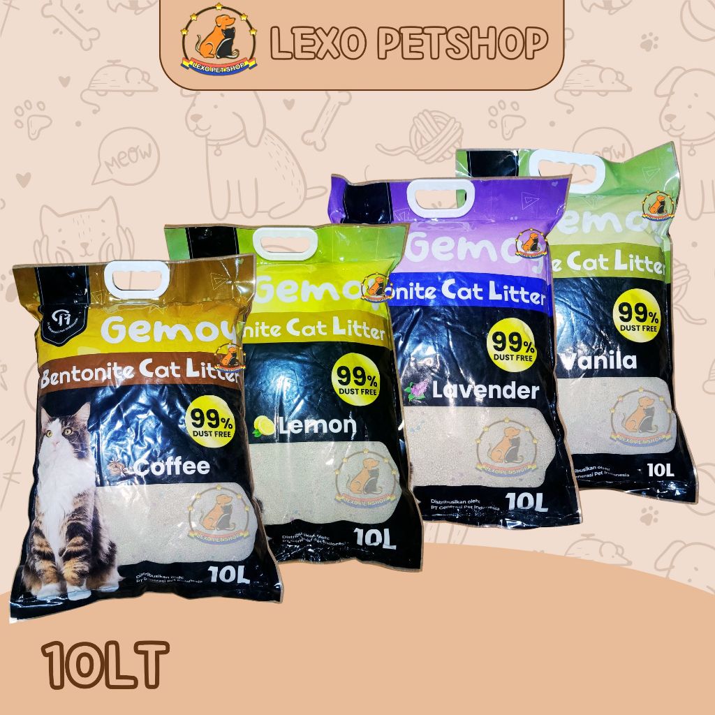 Pasir Gumpal Gemoy Cat Litter 10L Pasir Import Gemoy Bentonite Cat Litter