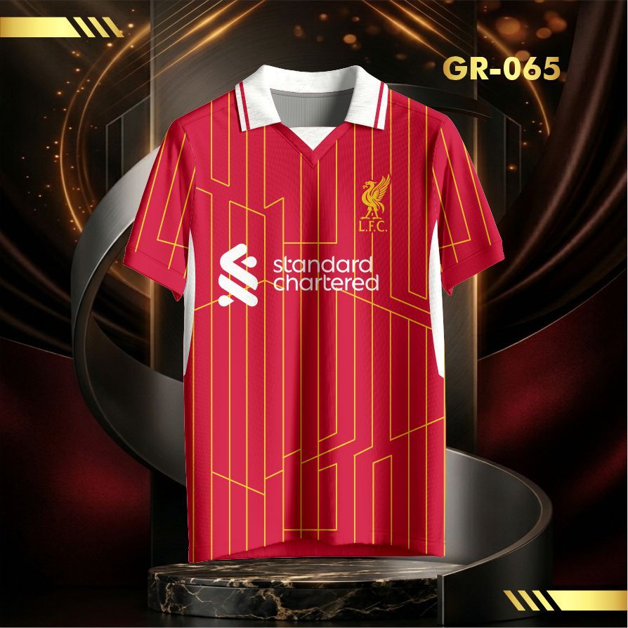 Jersey Liverpool Home Retro Pinstripe Vintage V-Neck Unisex – Kaos Liverpool Home Retro LFC Streetwe