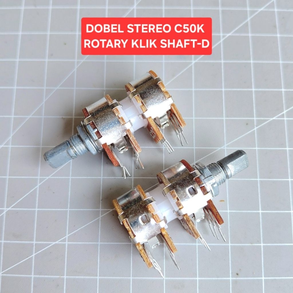 Potensio Frekuensi Dobel Stereo  C50K SHAFT-D Rotary KLIK