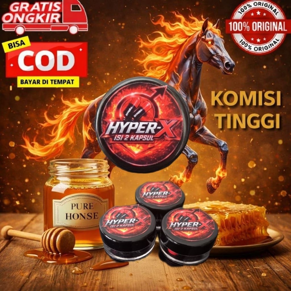 Madu Herbal Honey Hyper-X Isi 2 Kapsul | Suplemen Herbal Pria Dewasa | Praktis & Premium | COD & Gra