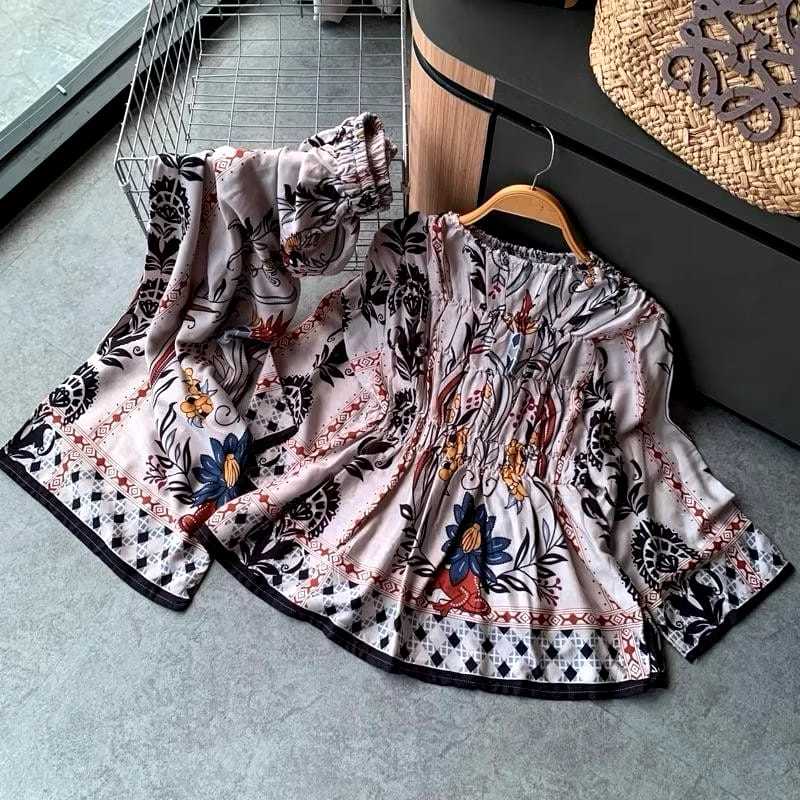 Juwita Oneset Smoke Setelan Celana Rayon Jumbo Wanita