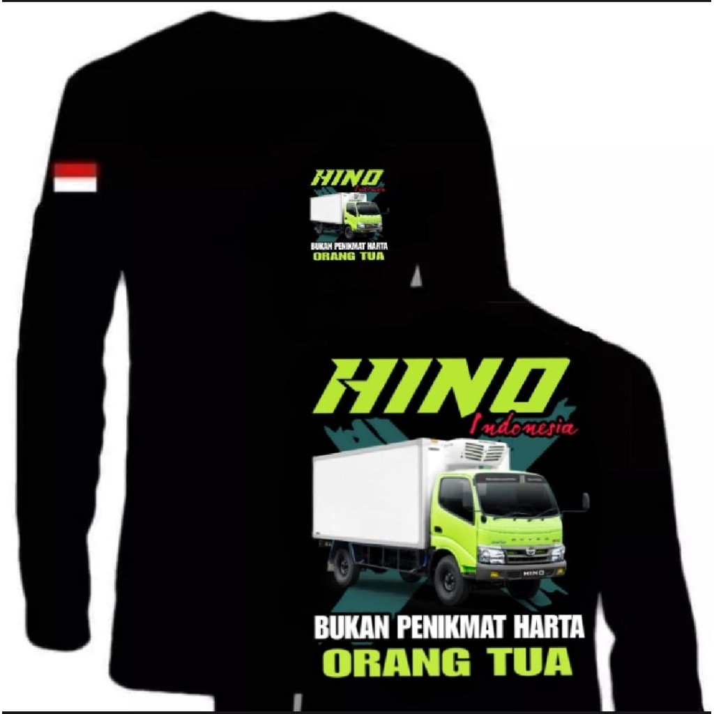 KAOS LENGAN PANJANG,HINO , WARNA TULISAN IJO