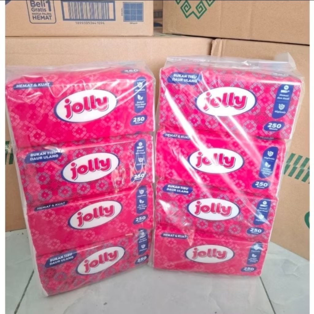 Tisu Jolly 250 Sheets BEST SELLER TERMURAH[1 BALL ISI 4 PCS] Tisu Jolly 250 Sheets 2 Ply - Tissue Wa