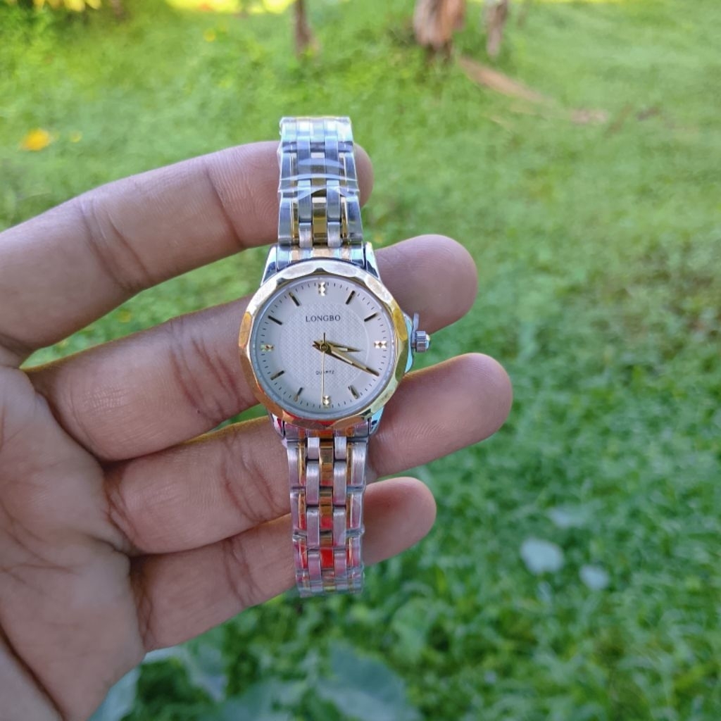 Jam tangan Rantai Wanita Longbo gold/silver cuci gudang 100%