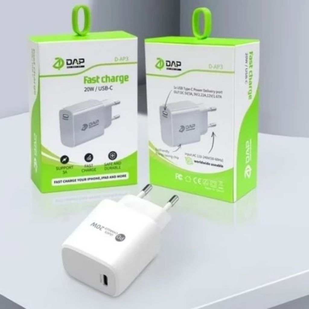 Batok DAP USB C 20W D-AP3 Original Kepala Charger DAP Type C 20W D-AP3 Original Fast