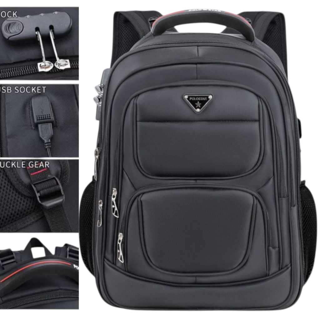 Tas Polo Star 20 inc Tas Ransel Expandable Backpack Pria