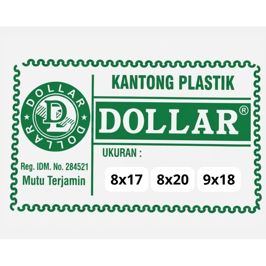 Kantong Plastik Bening Dollar | Ukuran 8x17, 8x20 & 9x18
