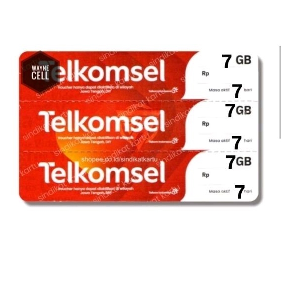 VOUCHER DATA TELKOMSEL 7GB 7HARI