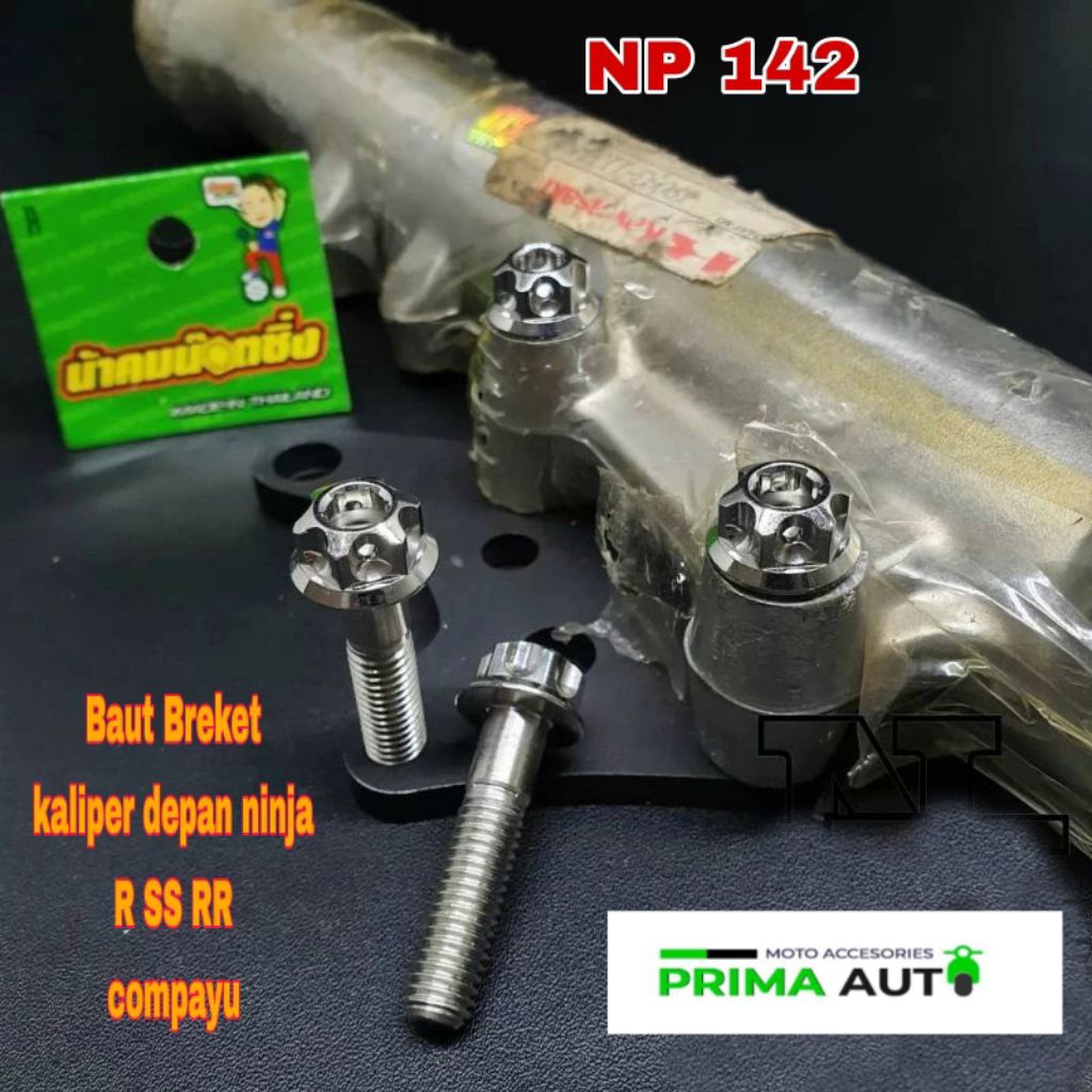 BAUT BREKET KALIPER DEPAN NINJA R SS RR ORIGINAL STAINLESS THAILAND