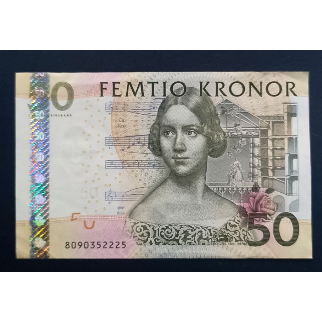 UANG KERTAS SWEDIA 50 KRONOR