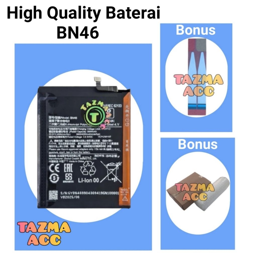Batre BN46 Xiaomi Redmi Note 8 High Quality Batrai Batrei Battery Baterai BN 46 XIAOMI REDMI NOTE 8