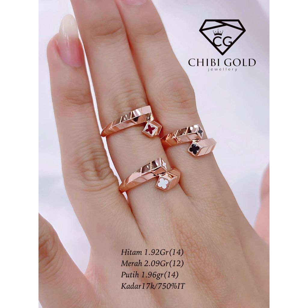 Chibi Gold - Cincin bunga 750 kadar 17K - chibi gold jawellery