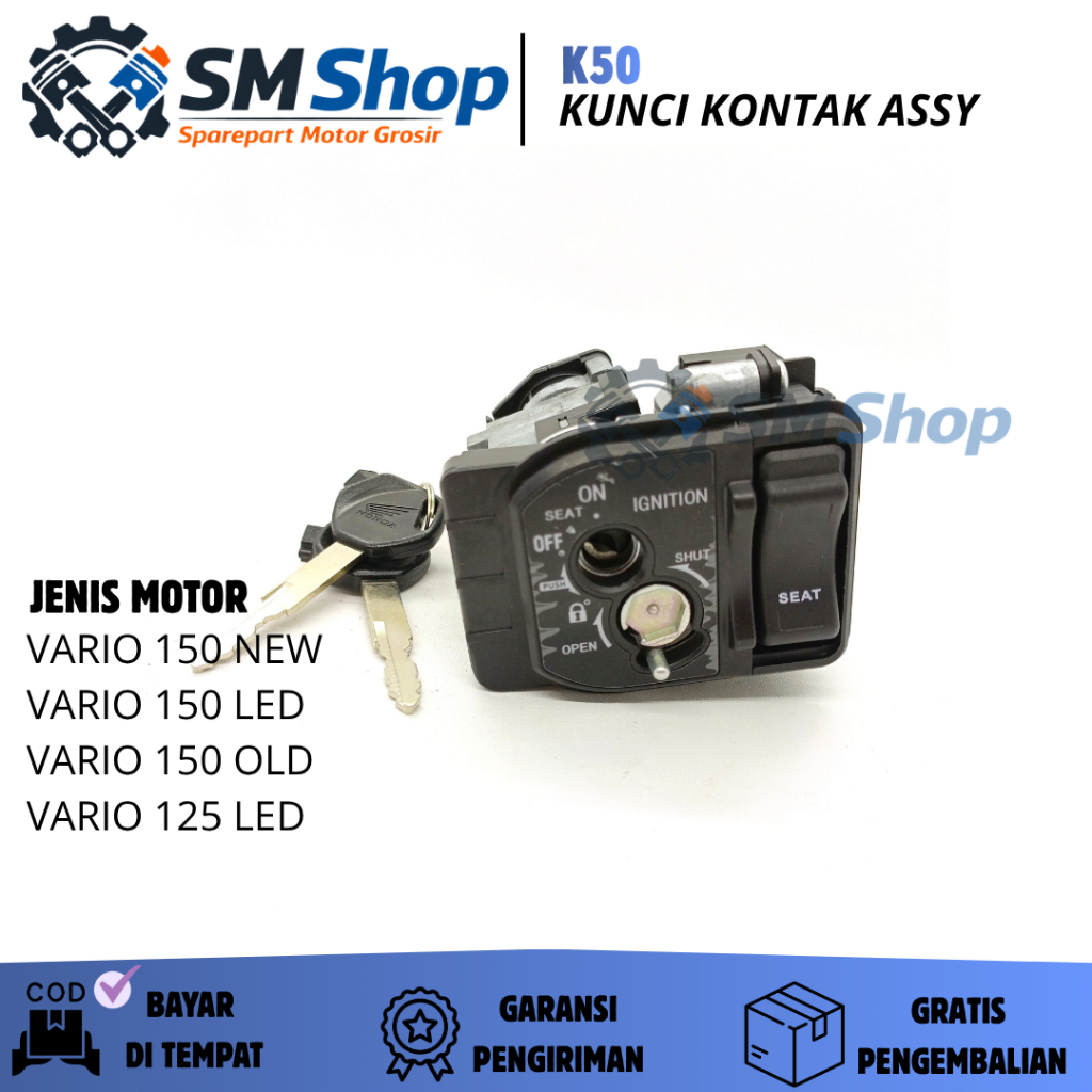 K50 KUNCI KONTAK ASSY KEY SATU SET MOTOR VARIO 150 NEW / VARIO 150 LED / VARIO 150 / VARIO 125 LED