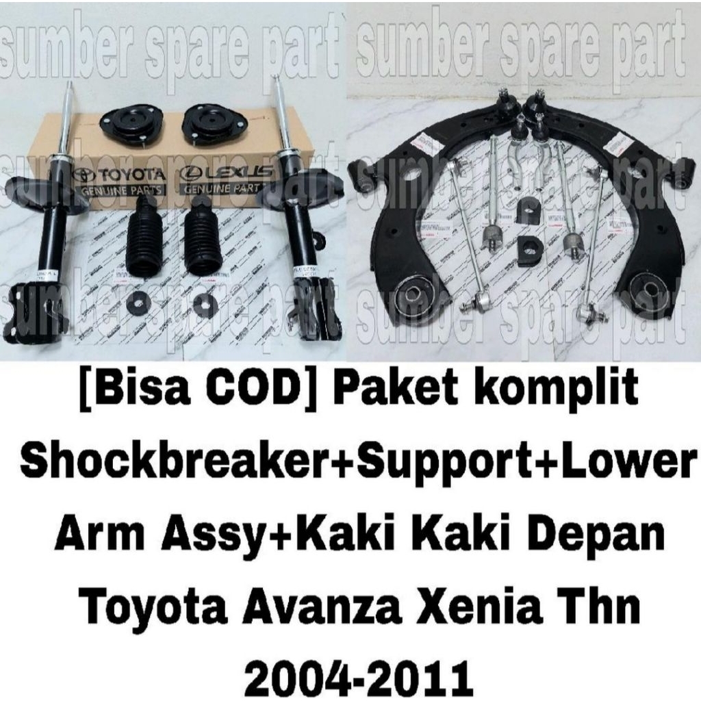 Paket Komplit Kaki Kaki Depan 18Pc Avanza Xenia Tahun 2004 Sampai 2011 Shockbreaker Set & Lower Arm 