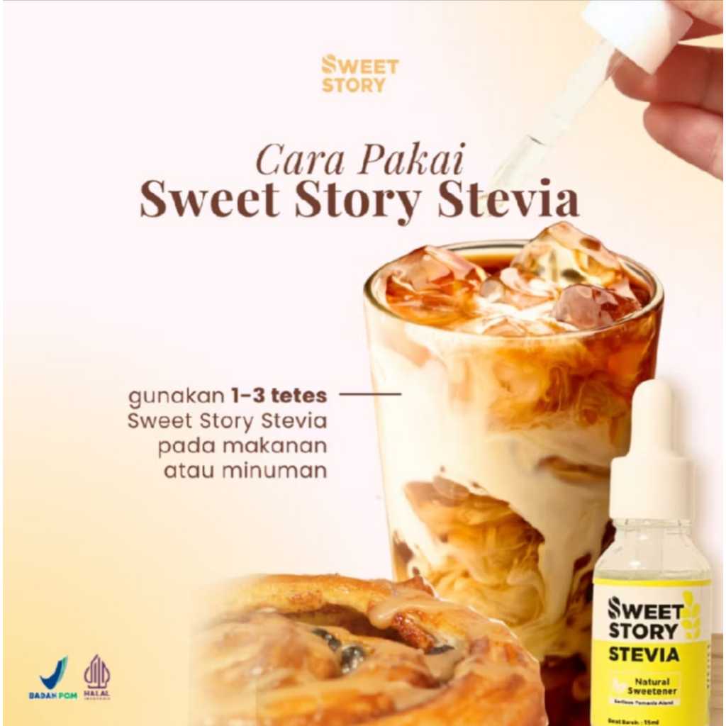 sweet story stevia cair 15ml. pemanis alami pengganti gula 0 kalori. aman buat diabetes.