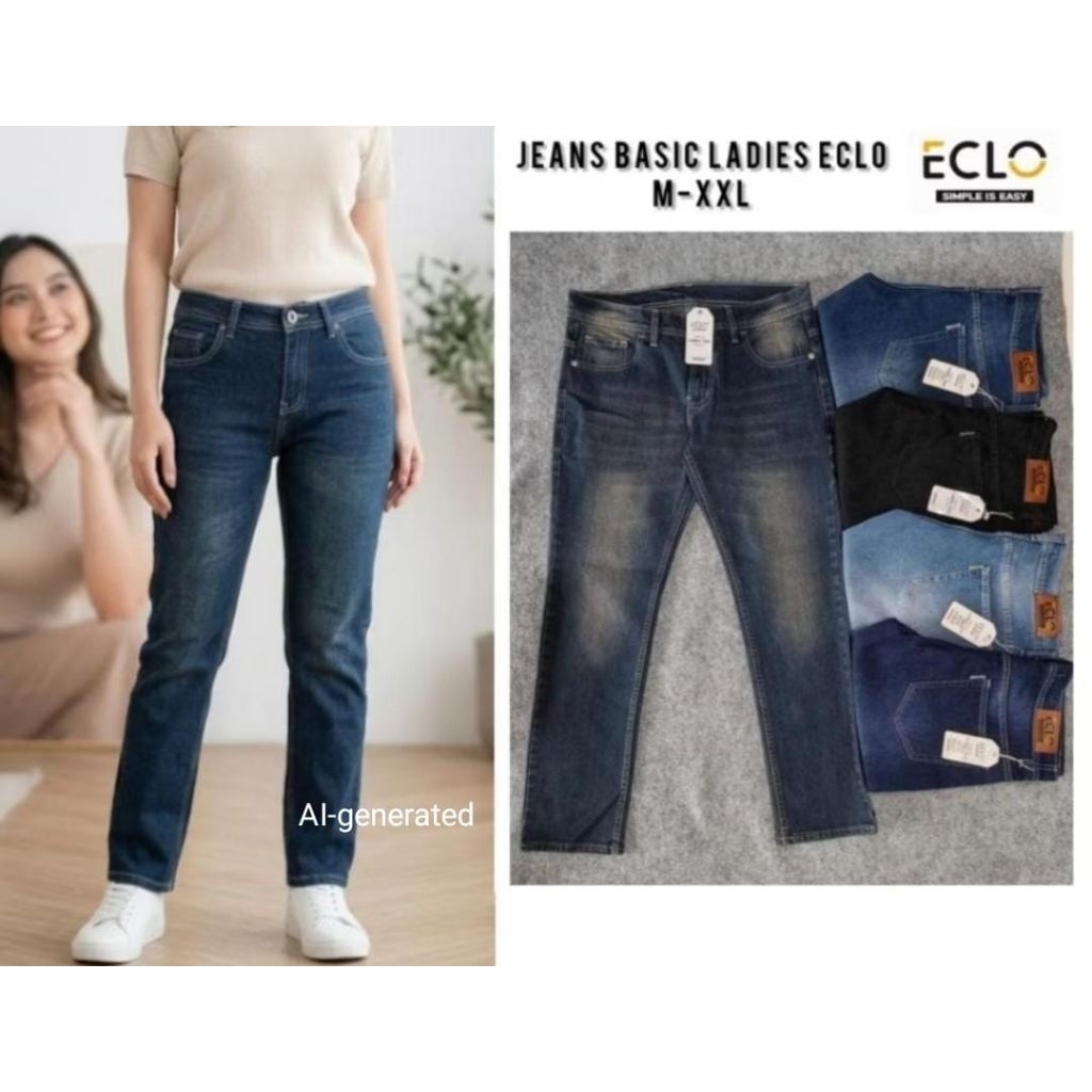 denim basic eclo ladies denim wanita basic eclo