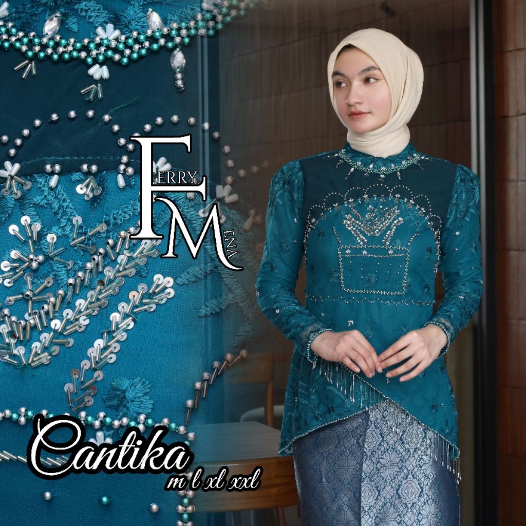 Setelan Kebaya Cantik Jumbo LD 120 M L XL XXL / Kebaya Payet Modern cantika / Atasan Kebaya Saja / K