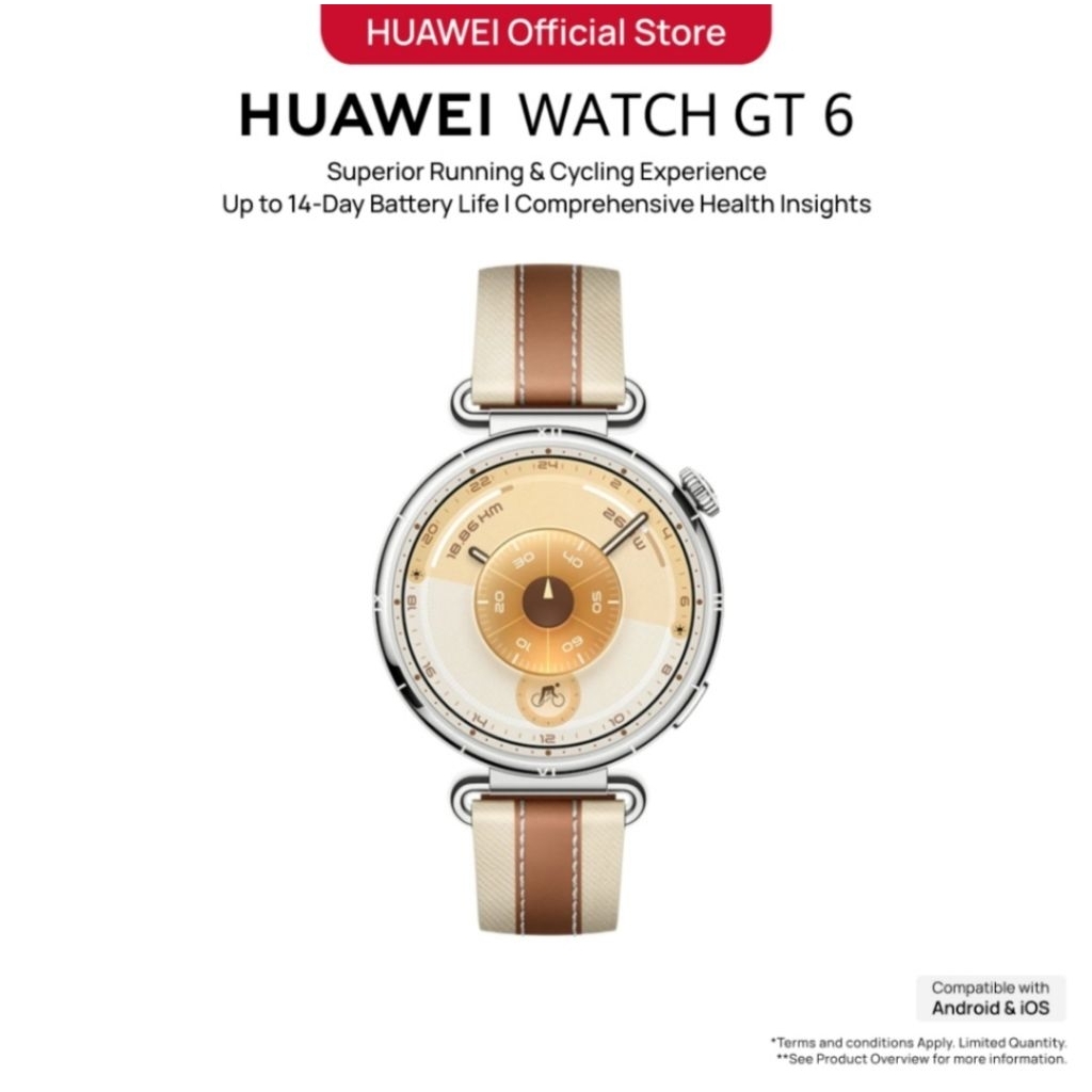 Huawei Watch GT 6 Series 41mm Brown Smartwatch 14Day Battery life