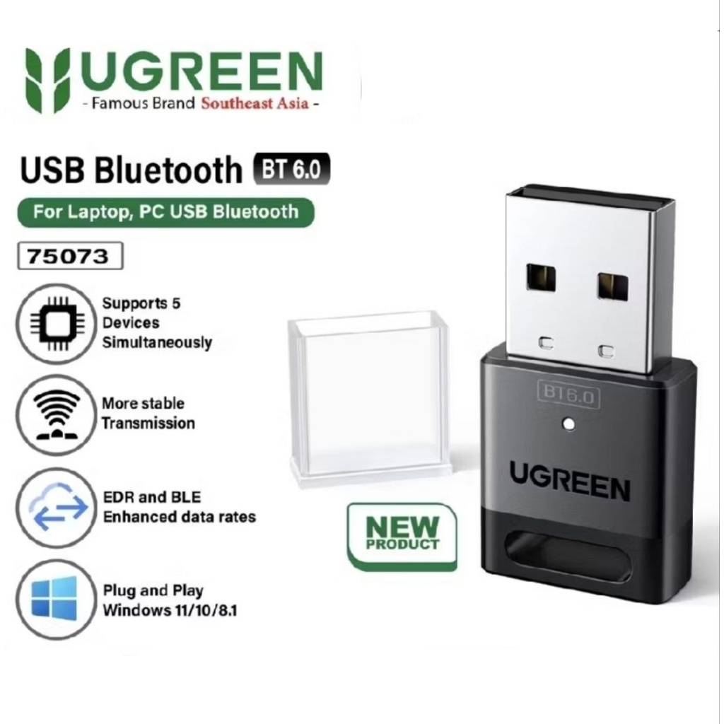 UGREEN Bluetooth 6.0 USB Adapter Receiver Bluetooth Dongle