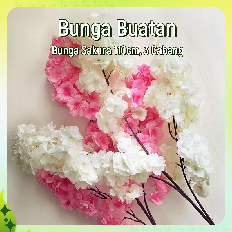 Cherry Blossom Panjang 1.1 Meter - Bunga Sakura Dekorasi - Bunga Sakura Artifisial - Bunga Sakura Ka