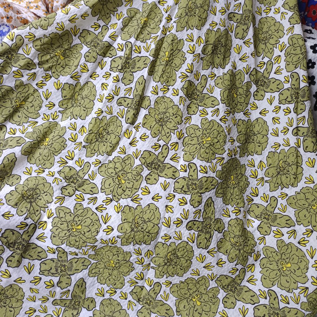 New kain katun paris crinkle motif - kain cotton garmen premium - kain coton motif bunga - kain katu