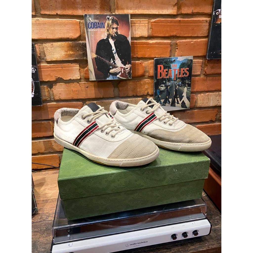 Gucci 77 Web Stripe Canvas Low Top Sneakers Original Authentic 100% Legit Check Poizon