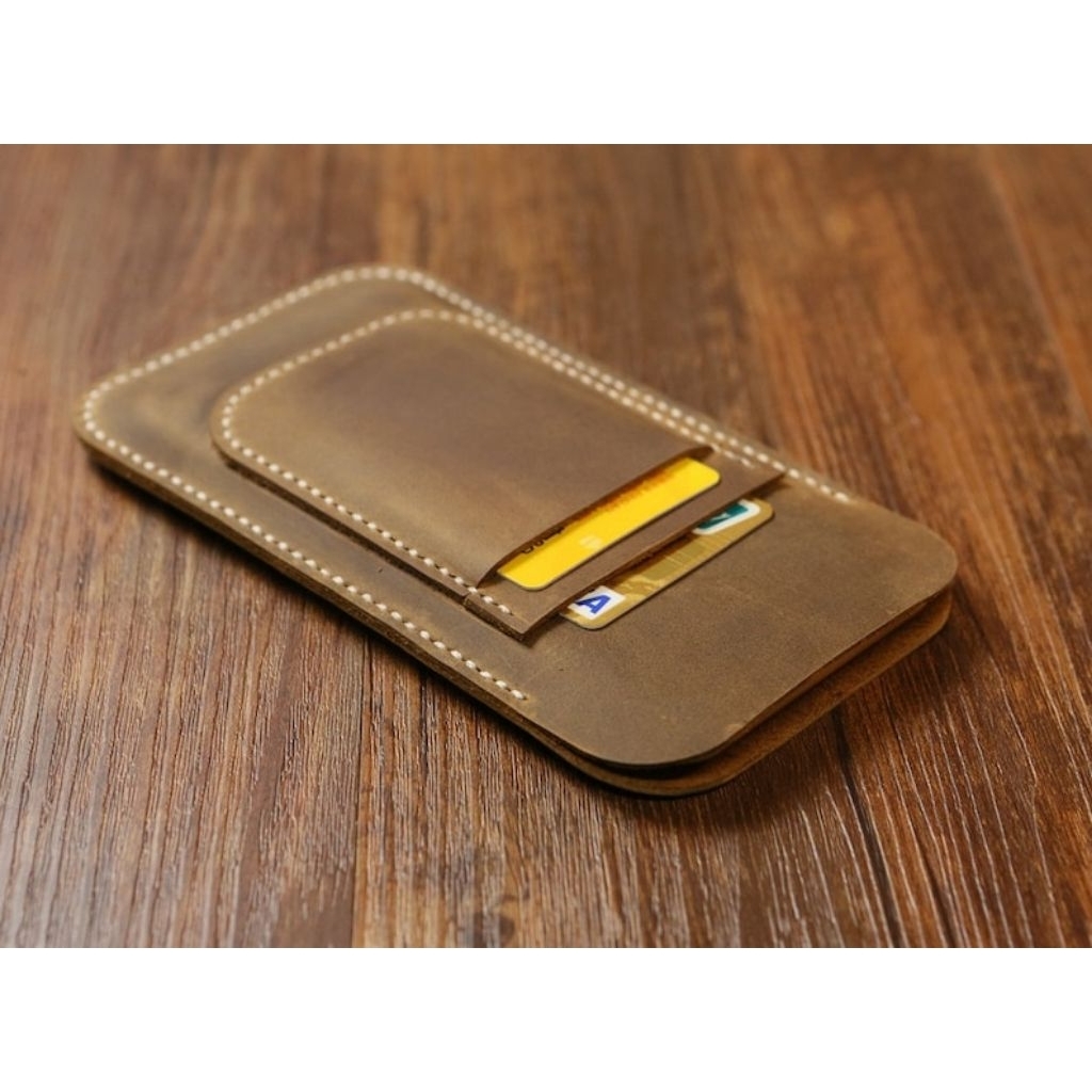 Sleeve iPhone leather case, sarung iPhone kulit asli
