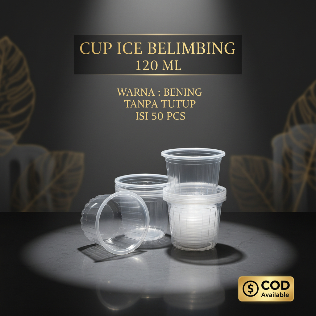 (50 PCS) CUP ICE BENING 120 ML TANPA TUTUP / WADAH PUDING / TEMPAT JELLY