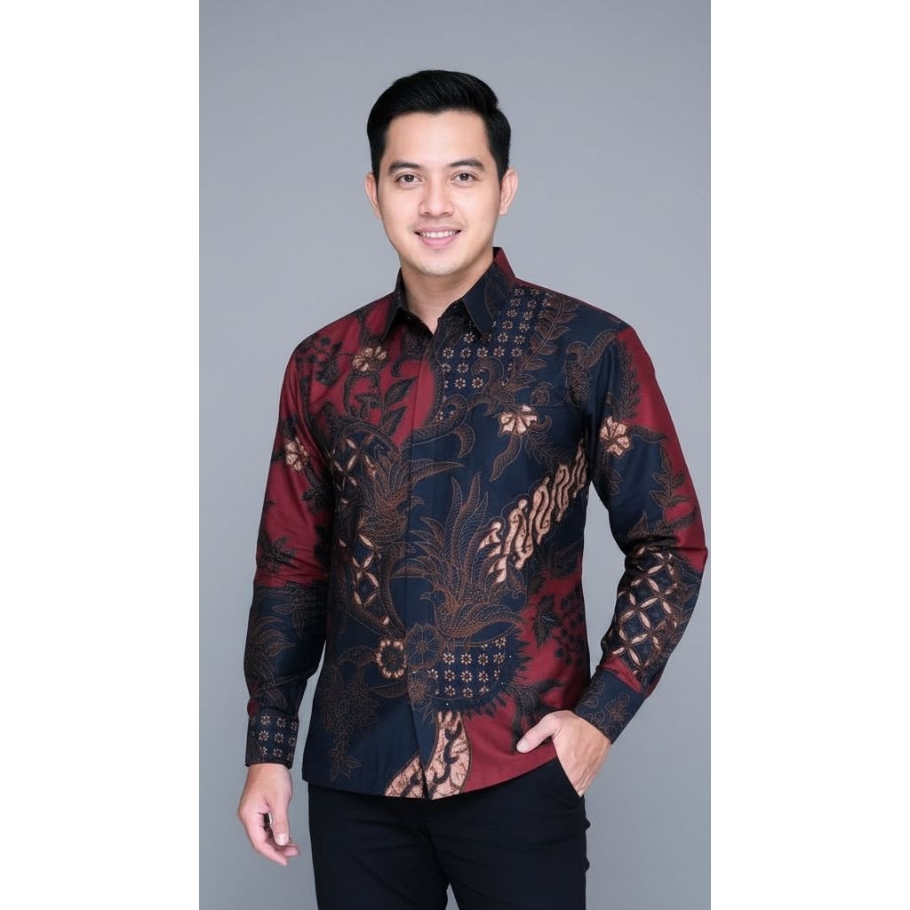 KEMEJA PRIA BATIK JAYANEGARA Batik pria lengan panjang full puring