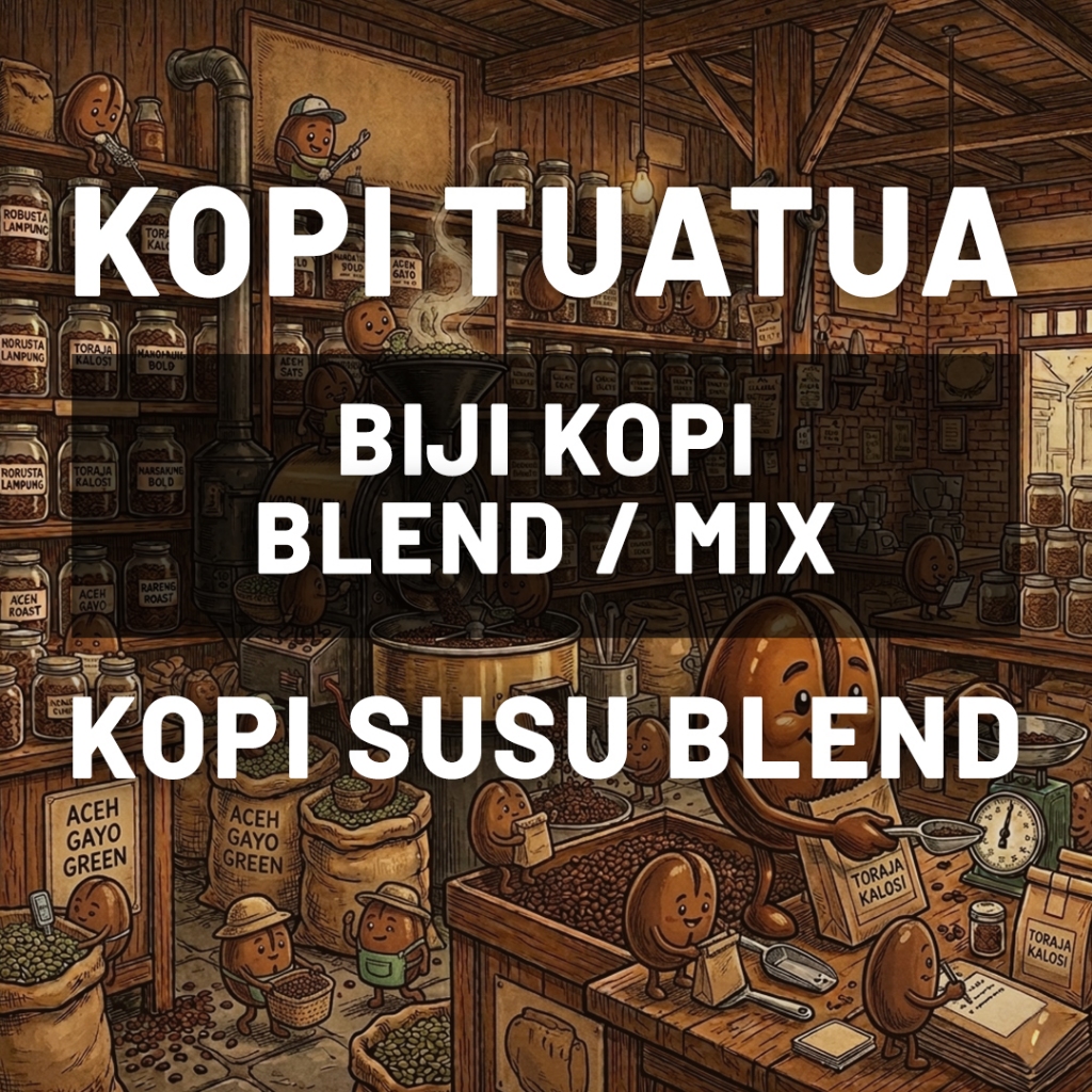 KOPI SUSU BLEND -  BIJI KOPI 1 kilo - BIJI KOPI TUATUA