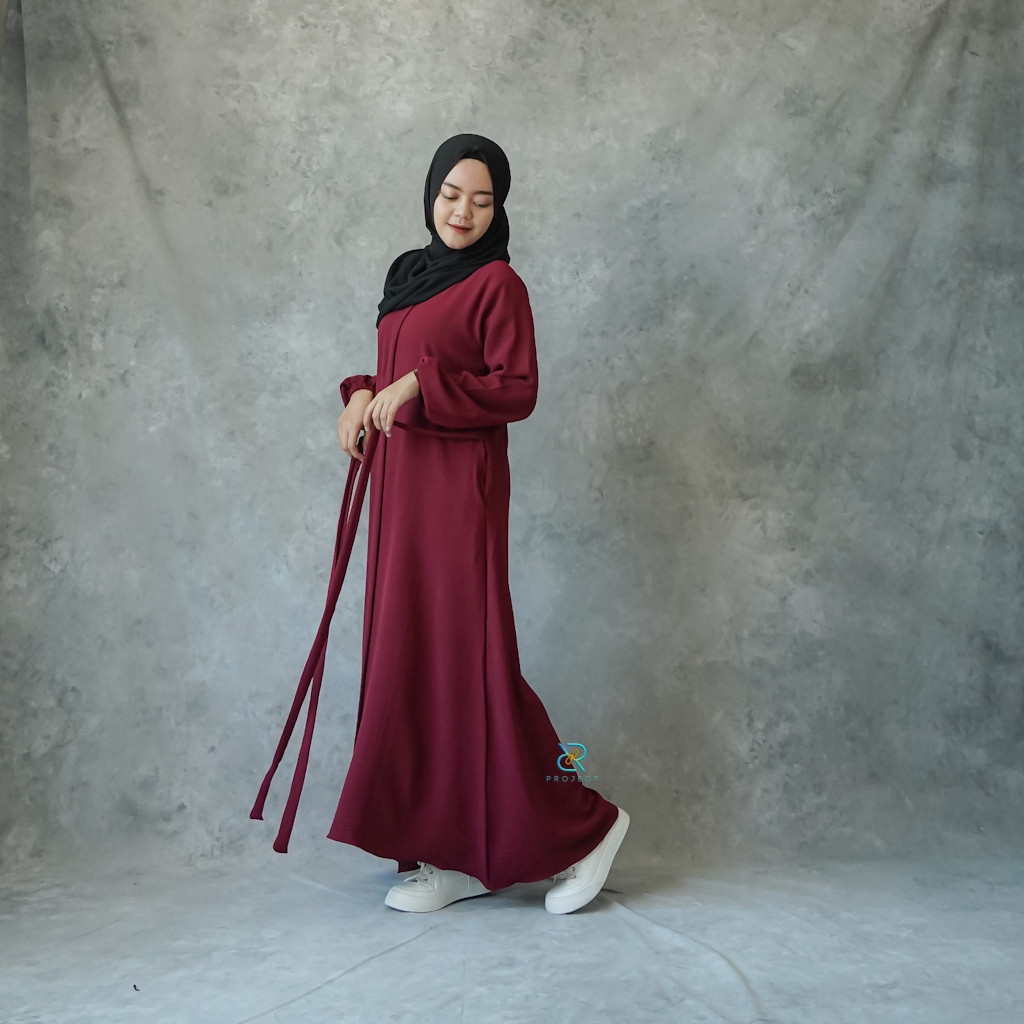 D&R PROJECT _ Line dress gamis crinkle terlaris S M L XL fashion muslim wanita