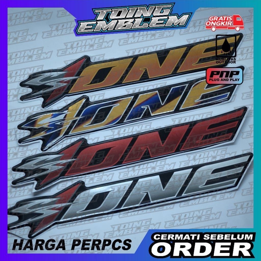 emblem timbul cs one honda / emblem logo honda cs one / emblem cs1 honda - SILVER CHROME