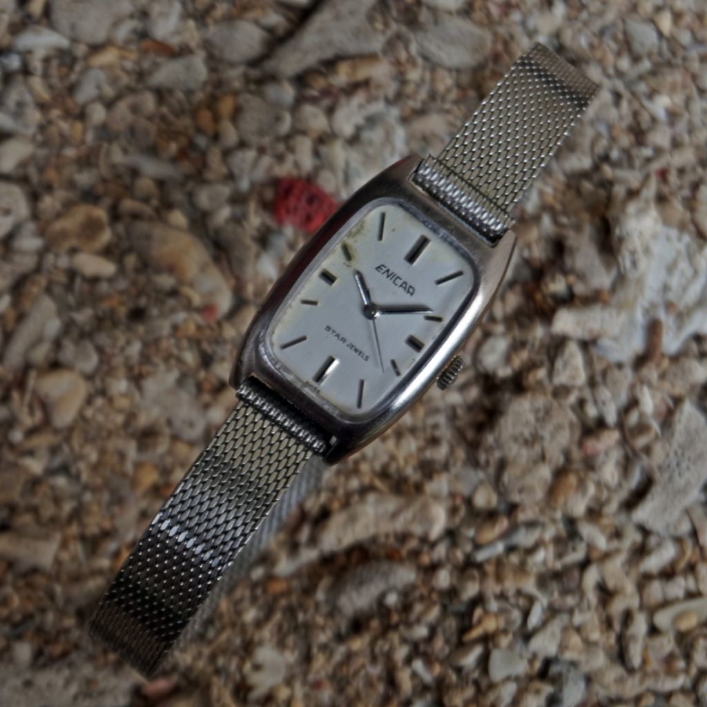 jam tangan tank Enicar manual winding vintage original