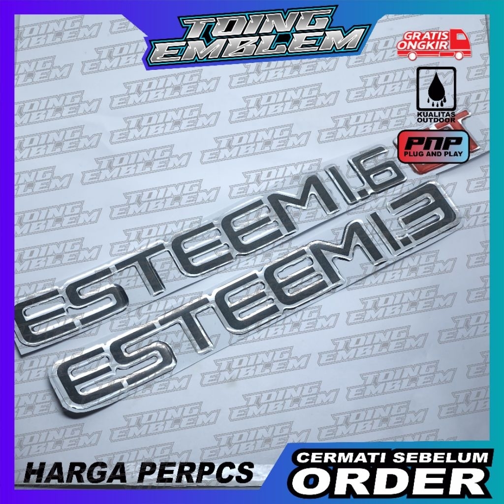 emblem timbul suzuki esteem 1.3 / emblem timbul suzuki esteem 1.6 gt / emblem bagasi suzuki esteem -