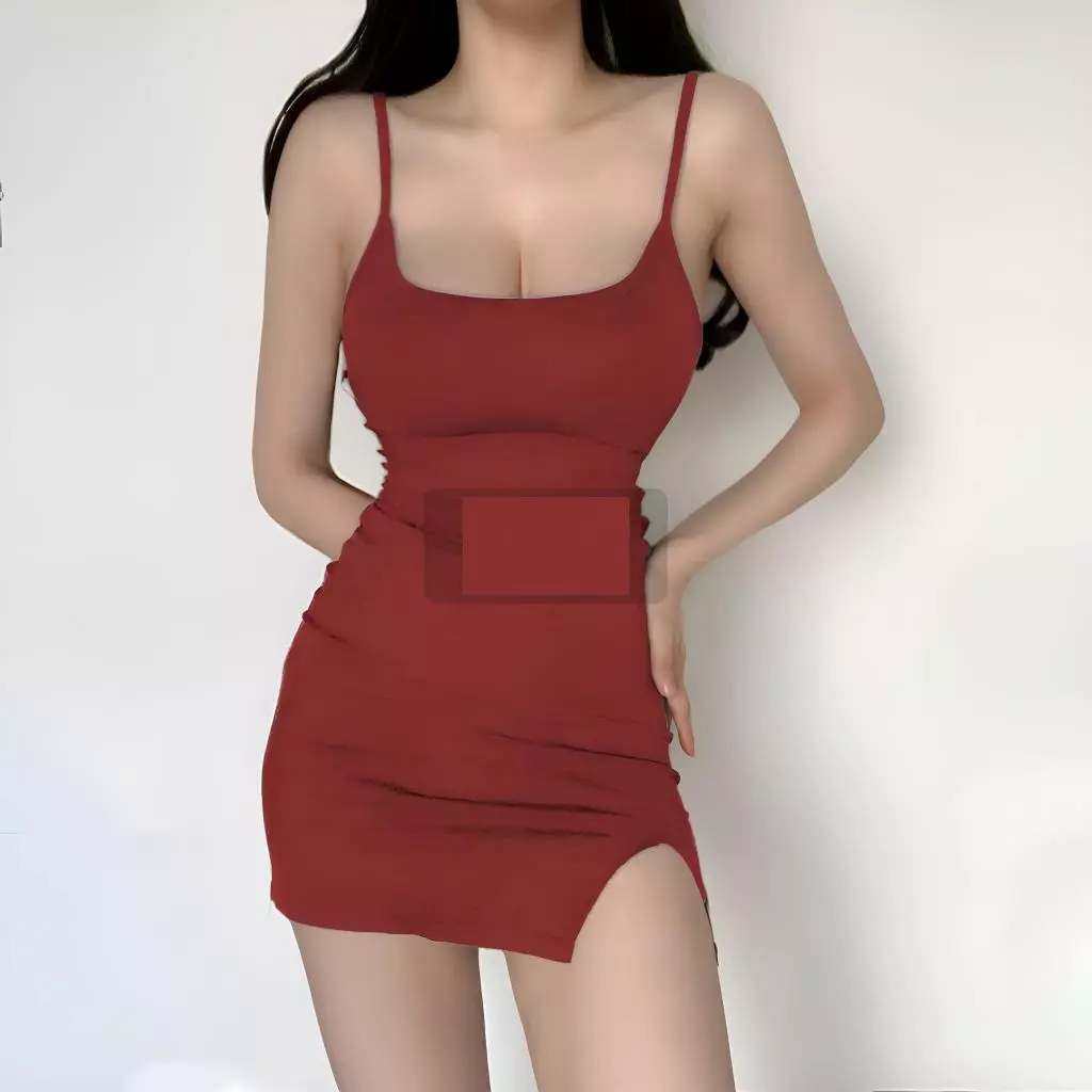 Dress bodycon Tangtop sexy Paha Belah mini korean style Gaun wanita sexy club malam hot