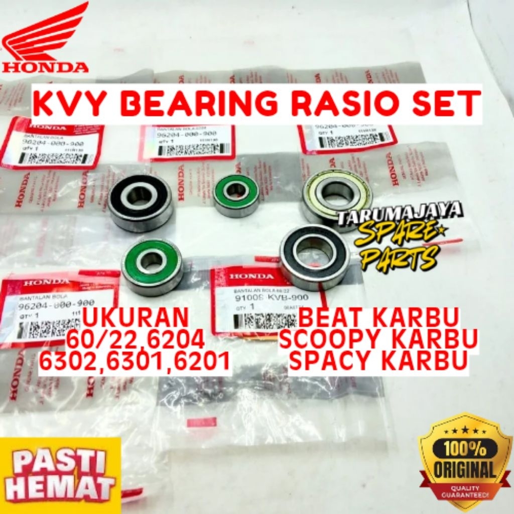 BEARING RASIO SET ORIGINAL HONDA KODE KVY, BEARING RASIO SET BEAT KARBU, BEARING RASIO SET SCOOPY KA