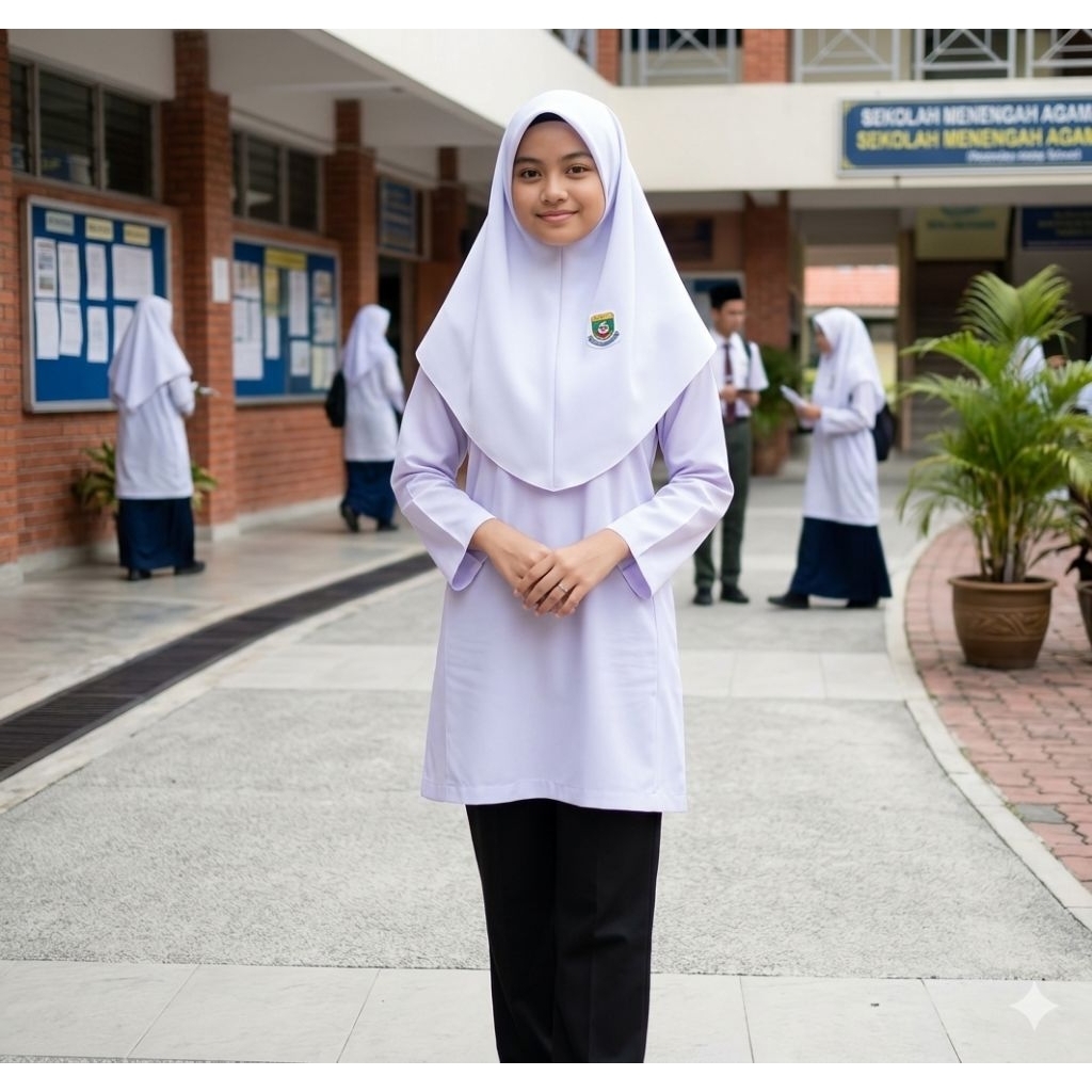 seragam sekolah baju kurung putih SMA bahan katun premium terlarisbaju kurung putih SMA