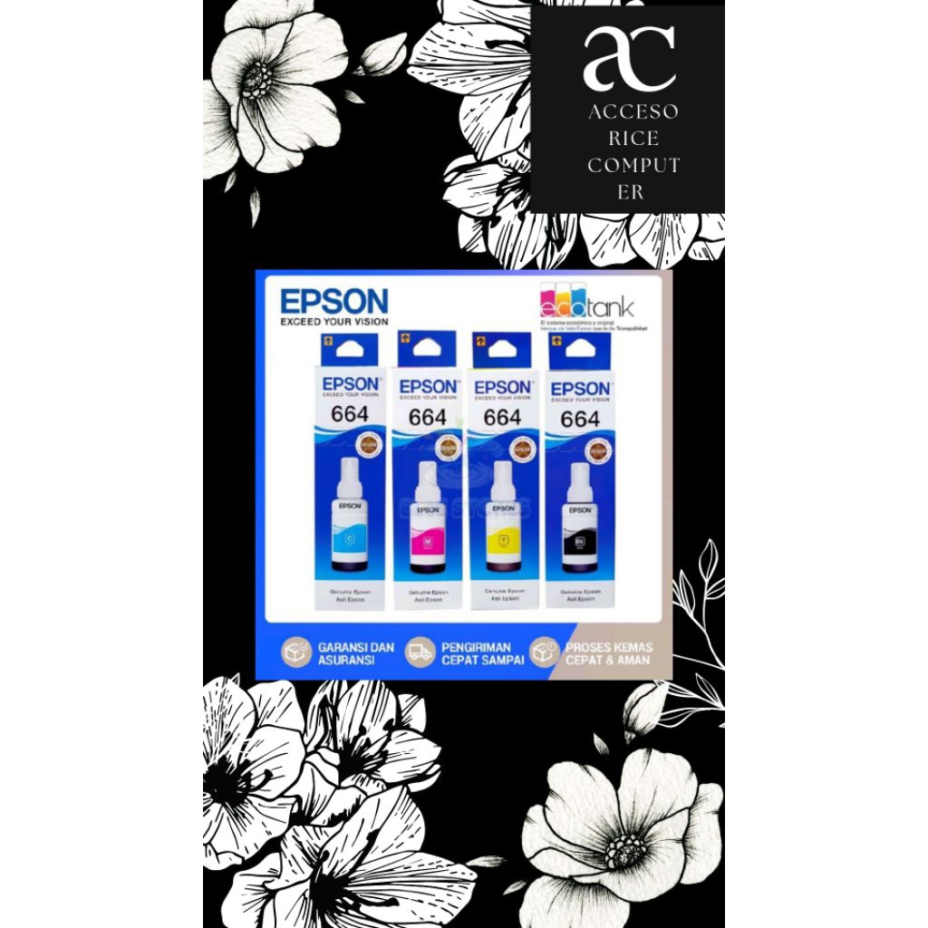 TINTA EPSON 664 ORIGINAL 1 SET L100/L110/L120/L200/L310/L360