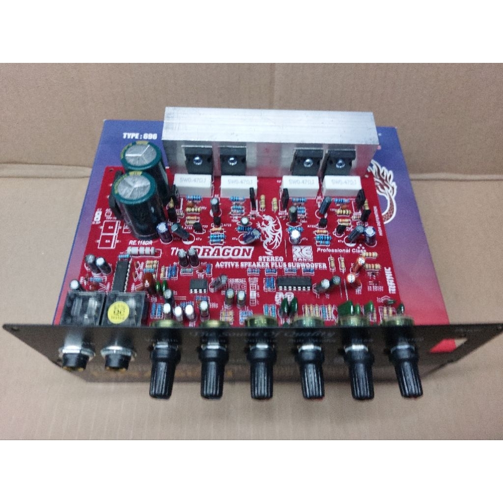 Kit Aktif Speaker Black Dragon Stereo Mic Echo Subwoofer Karaoke Final Tip2955 Tip3055 Original ST