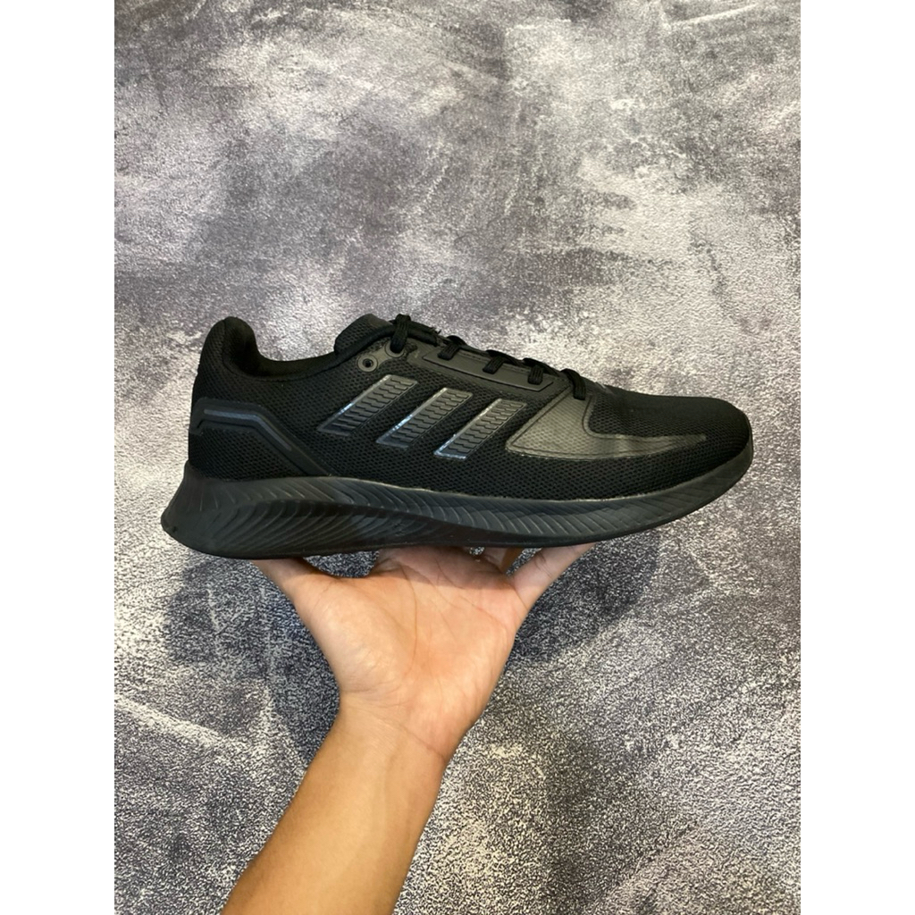 sepatu second ori running adidas run falcon full black sz 43